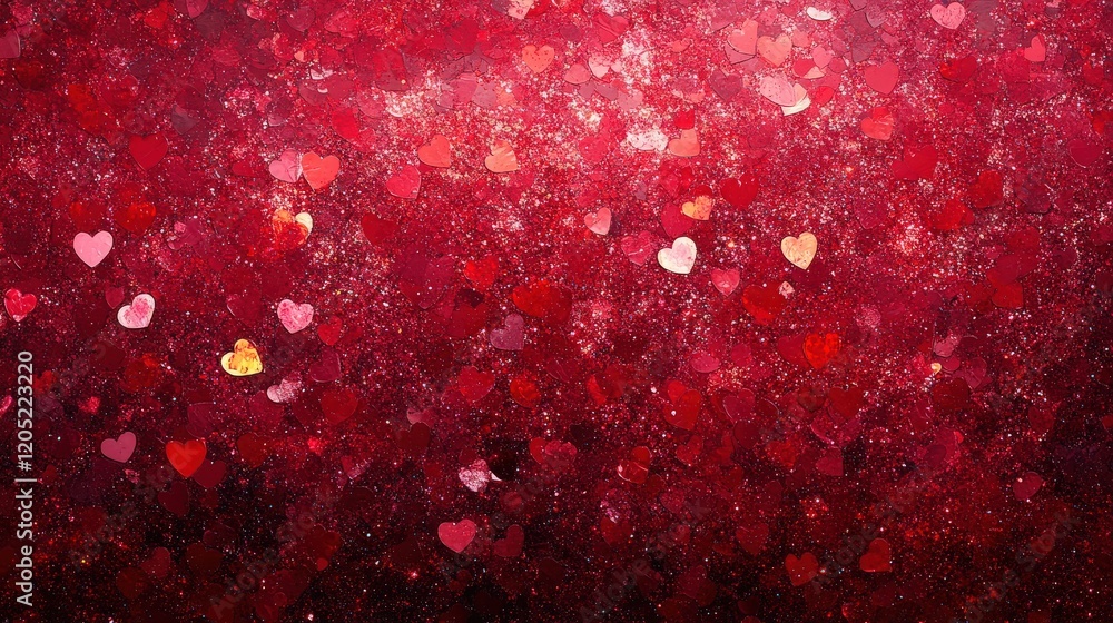 Poster a sparkling red glitter texture that fills the frame with energy, creating a festive and glamorous m