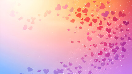 Romantic Valentine's Day Background with Playful Heart Shapes and Colorful Abstract Design