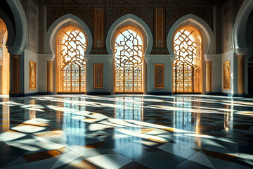Obraz premium Sunlit Grandeur: An Architectural Marvel of Islamic Design