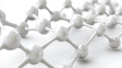 White Molecular Structure: 3D Scientific Visualization | Modern Chemistry Art