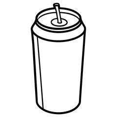 Elegant Line Work Soda Can Artwork