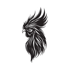 black and white rooster