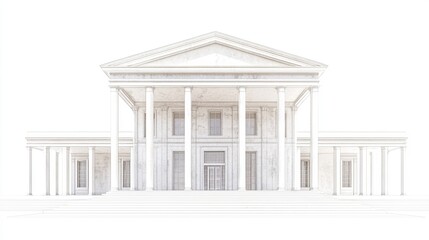 Obraz premium Elegant neoclassical building with columns and grand entrance design