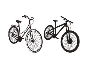 Bicycle Silhouette - Vector Illustration - Isolated On White Background