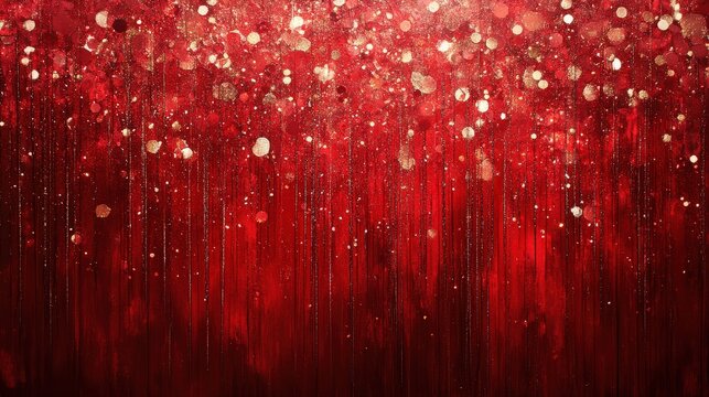 An eye-catching red glitter backdrop with bright, sparkling flecks of light, setting a vibrant and lively tone for special occasions, holidays, or festive gatherings