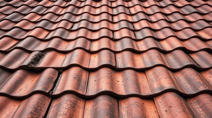 Fototapeta premium roof tiles. Varied colors and antique patina are emphasized, emulating a cast bronze surface with a hyperrealistic focus