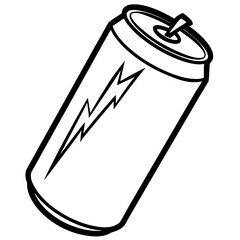 Futuristic Energy Drink Can Line Work