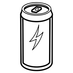 Futuristic Energy Drink Can Line Work