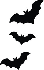 Naklejka premium Bat silhouettes vector hand drawn different flying bats animals night fly element