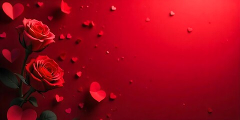 Romantic Red Roses and Hearts Valentine's Day Image