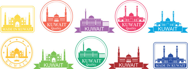 Kuwait set. Isolated Kuwait on white background