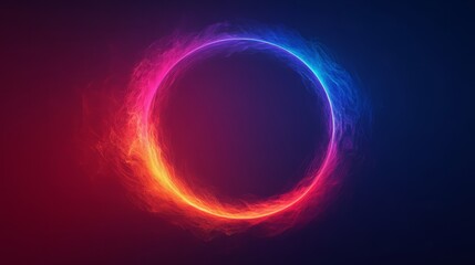 Fototapeta premium Abstract isolated gradient circle with sharp edges on a deep midnight background