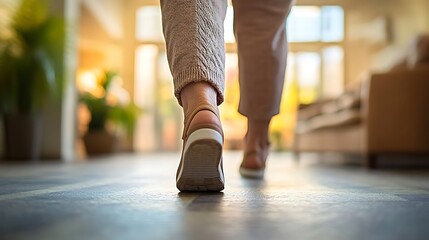 Fototapeta premium Cozy atmosphere candid photography of a person in bright living room