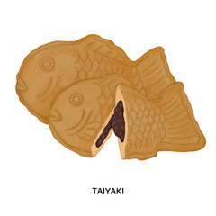 和菓子＿たい焼きののイラスト　色鉛筆タッチ