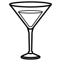 Geometric Martini Glass Line Art