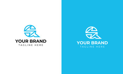 Monogram S, SI, IS, SQ, Q modern logo concept cutting edge technology futuristic home and hotel