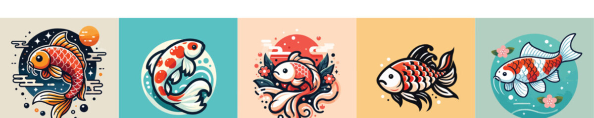 Koi fish vector collection