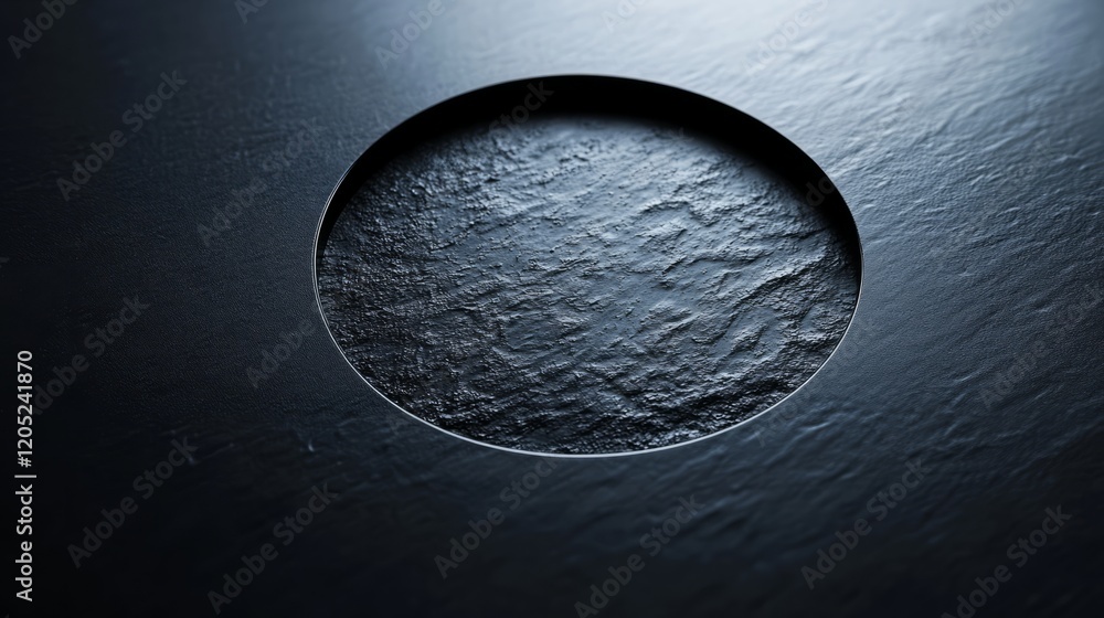 Poster artistic translucent gradient circle casting shadows on a sleek black backdrop