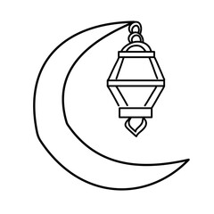 Islamic lantern simple flat icon