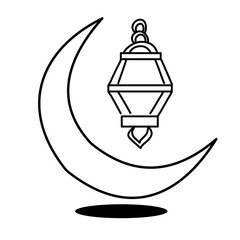 Islamic lantern simple flat icon