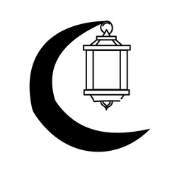 Islamic lantern simple flat icon