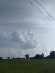 clouds over the field