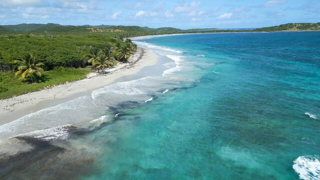 Martinique Beach White Sand Landscape Drone Aerial