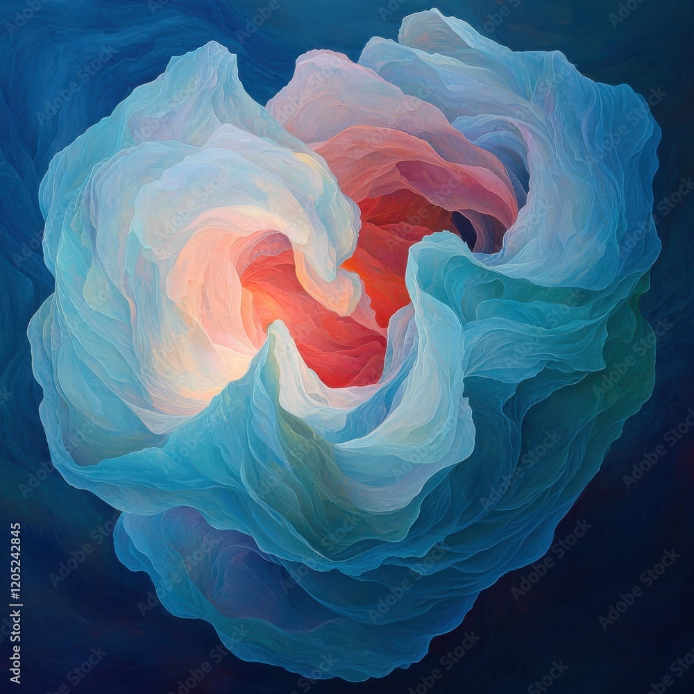 Poster abstract universe with swirling colors and shapes soft lighting closeup view intricate details in a 