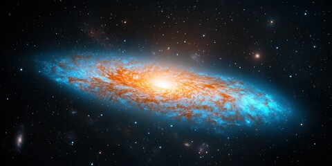 Fototapeta premium Vibrant galaxy illuminated by star clusters deep space astrophotography cosmic environment low angle view celestial wonders