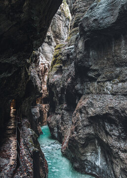 Majestic View of the Partnach Gorge in Bavaria, Germany