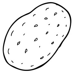 Minimal Potato Outline Vector Art