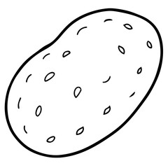 Minimal Potato Outline Vector Art
