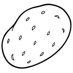 Minimal Potato Outline Vector Art