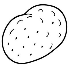 Minimal Potato Outline Vector Art
