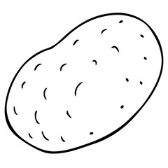 Minimal Potato Outline Vector Art