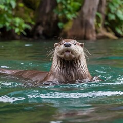 Fototapeta premium sea lion in the water
