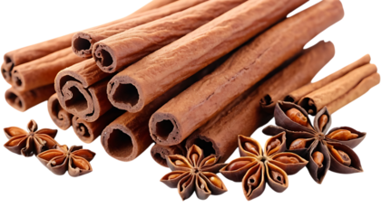 Delicious cinnamon sticks and star anise PNG Image