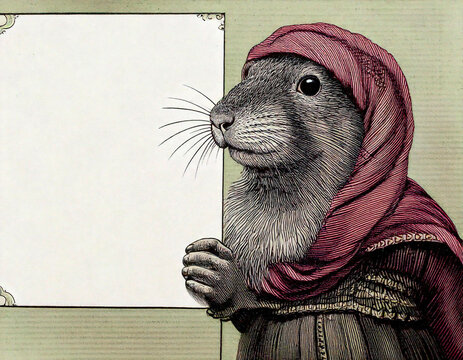 Rat Vector Art Illustrations Holding a Sign