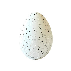 Speckled Bird Egg White Isolated Background oval dots farm  