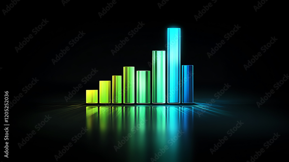 Poster analyzing growth trends in data visualization digital space infographic modern environment abstract 