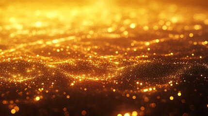 Naklejka premium A glowing desert landscape with golden sands shimmering at sunset