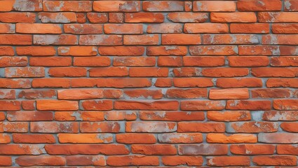 Obraz premium Orange brick wall textured background, Brick wall texture
