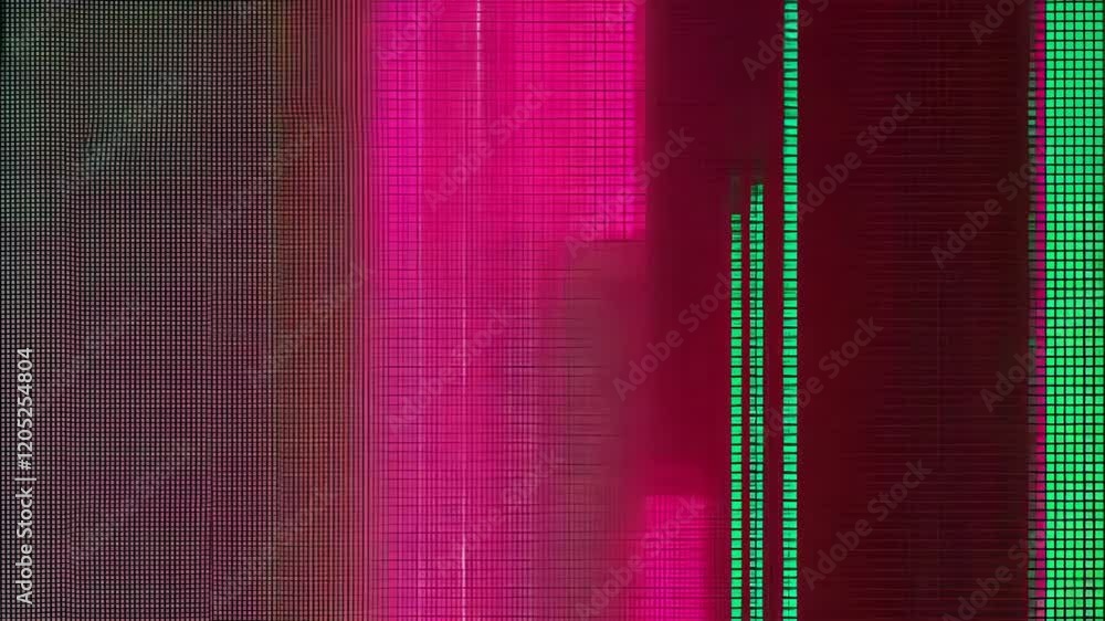 Poster vibrant abstract visual with dynamic patterns and colors, showcasing light manipulation and digital 