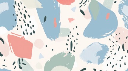 Obraz premium Abstract Pastel Shapes: A Whimsical Artistic Composition