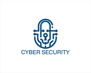 Obraz premium Cyber security logo icon symbol vector illustration. Modern cyber security logo Template.