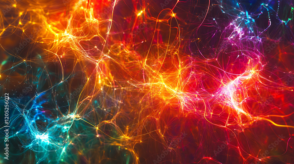 Poster dynamic colorful light patterns abstract background digital art visual effects close-up energy and i