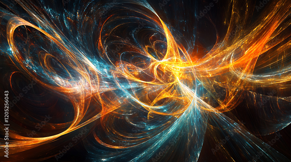 Aufkleber dynamic energy flow abstract art digital space visual artwork cosmic environment close-up view motio