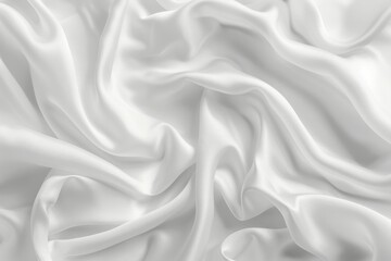 Obraz premium Photo of Glossy white satin fabric folds. Background texture for backdrops or mapping