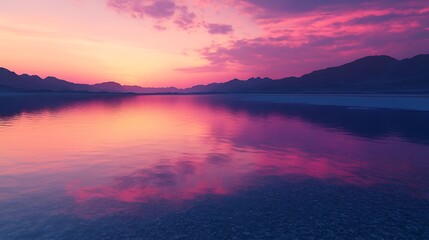 Fototapeta premium Sparkling desert sands reflecting the rich hues of sunset