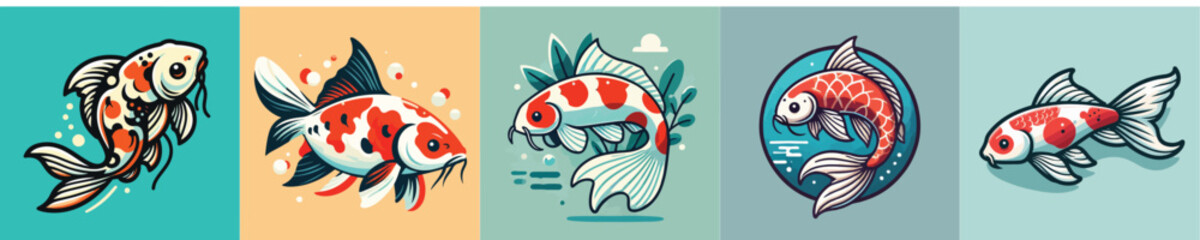 Koi fish vector collection